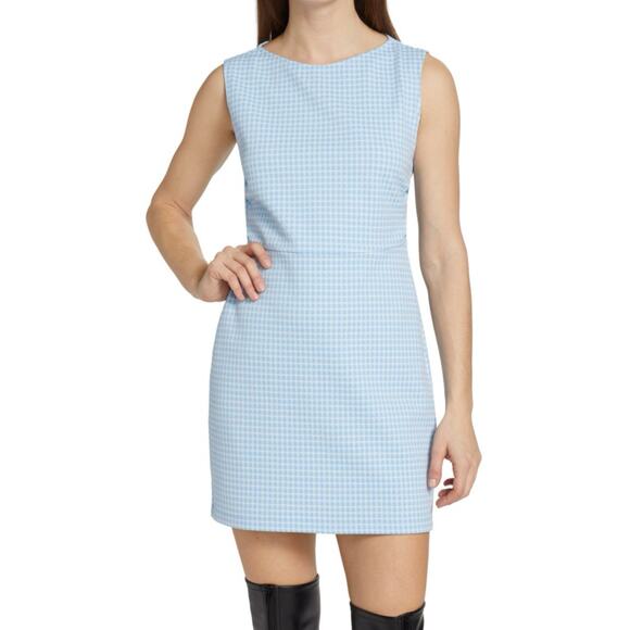 Rachel Comey Siega Checked Sheath Sleeveless Mini Dress Blue White Medium - Picture 10 of 15